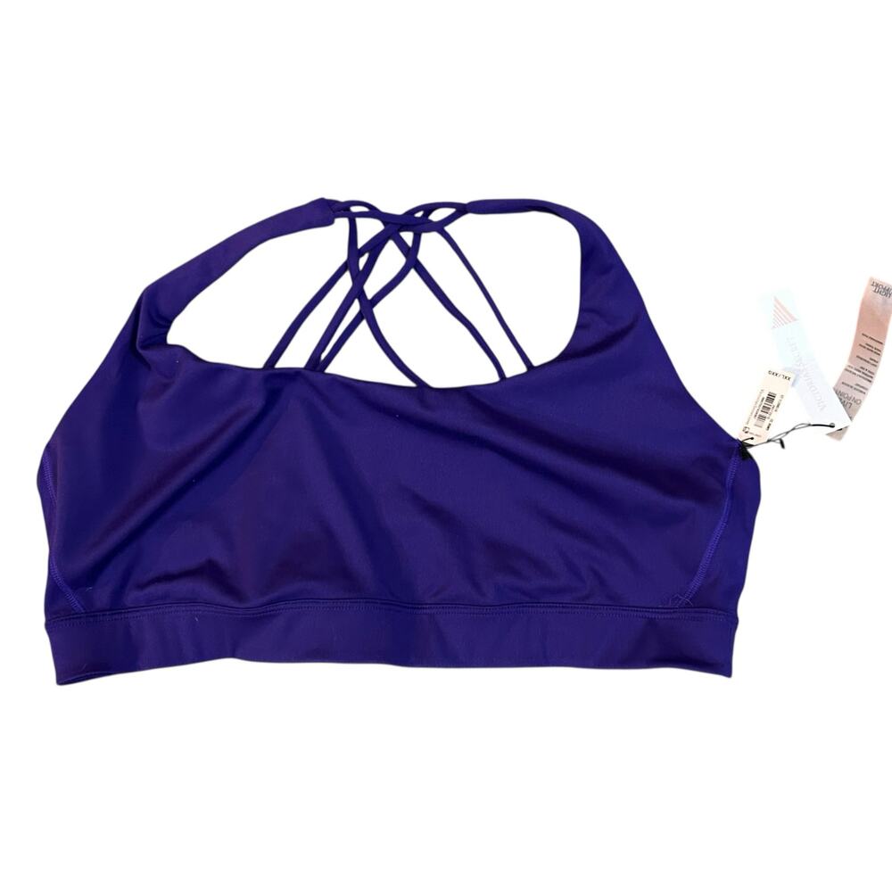 Victorias Secret Essential Strappy Sports Bra Womens XXL Light Support Purple